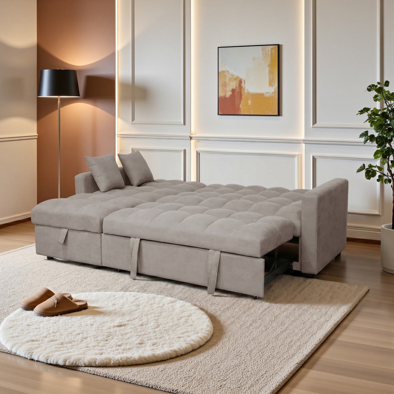 Sala cama Lenon Microfibra Beige