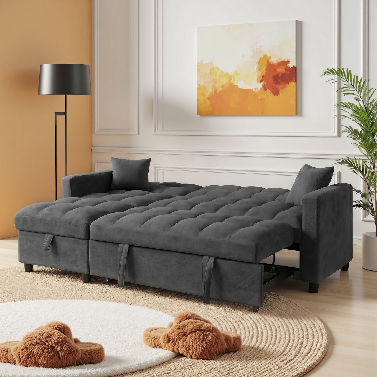 Sala Cama Lenon Microfibra Plomo