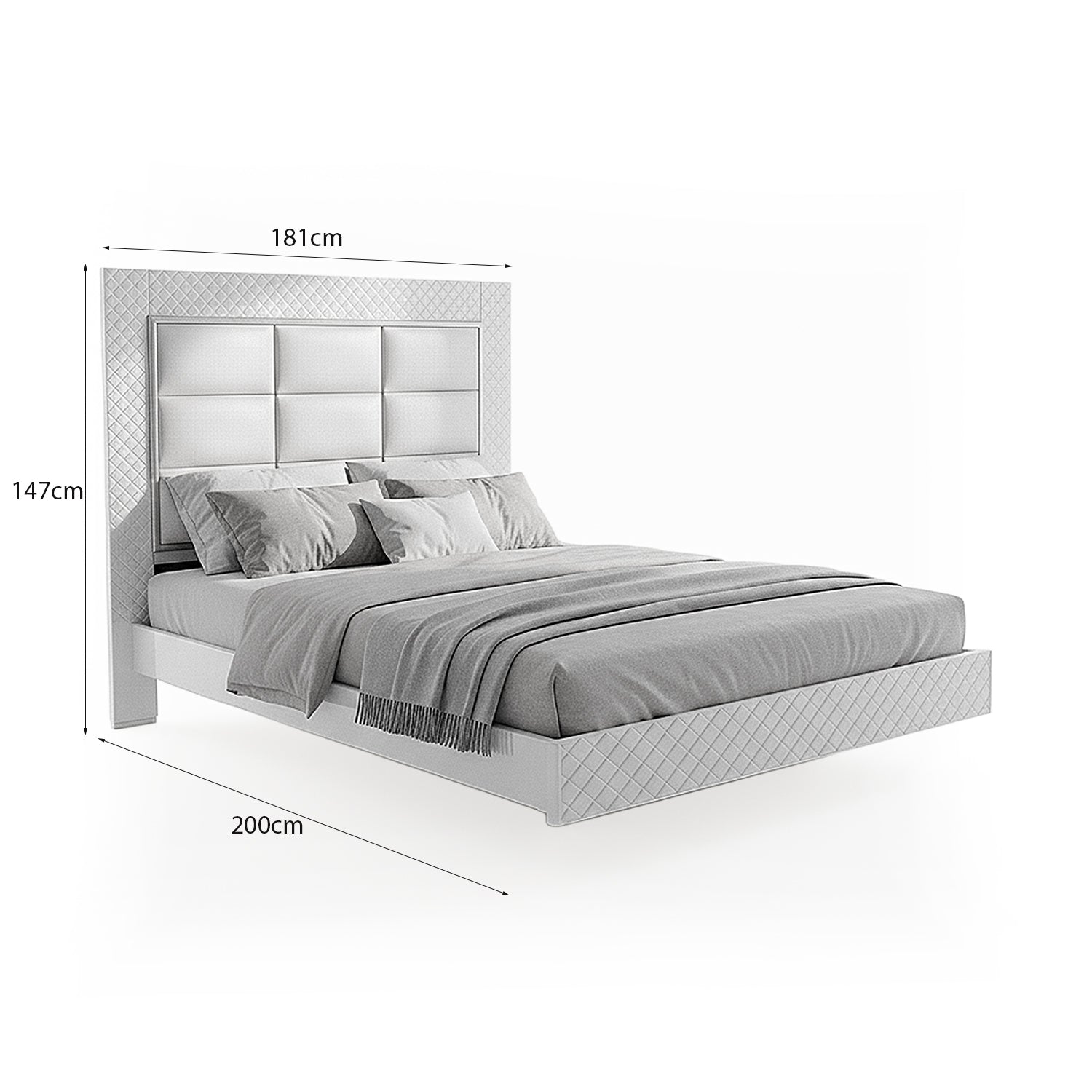 Cama Queen Ventury Eurolino Perla, Off White
