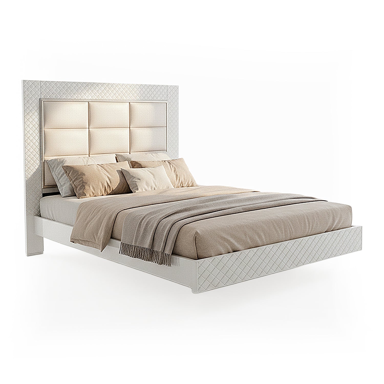 Cama Queen Ventury Eurolino Perla, Off White