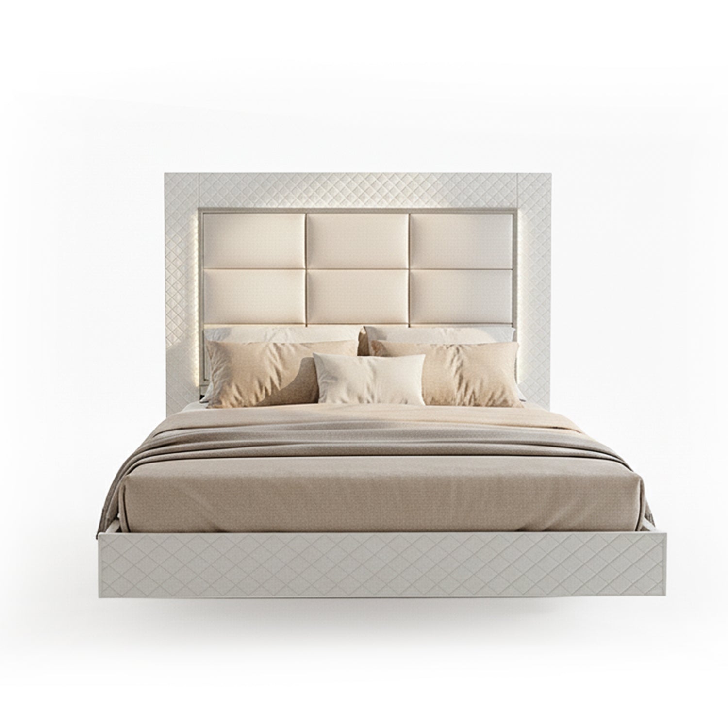 Cama Queen Ventury Eurolino Perla, Off White