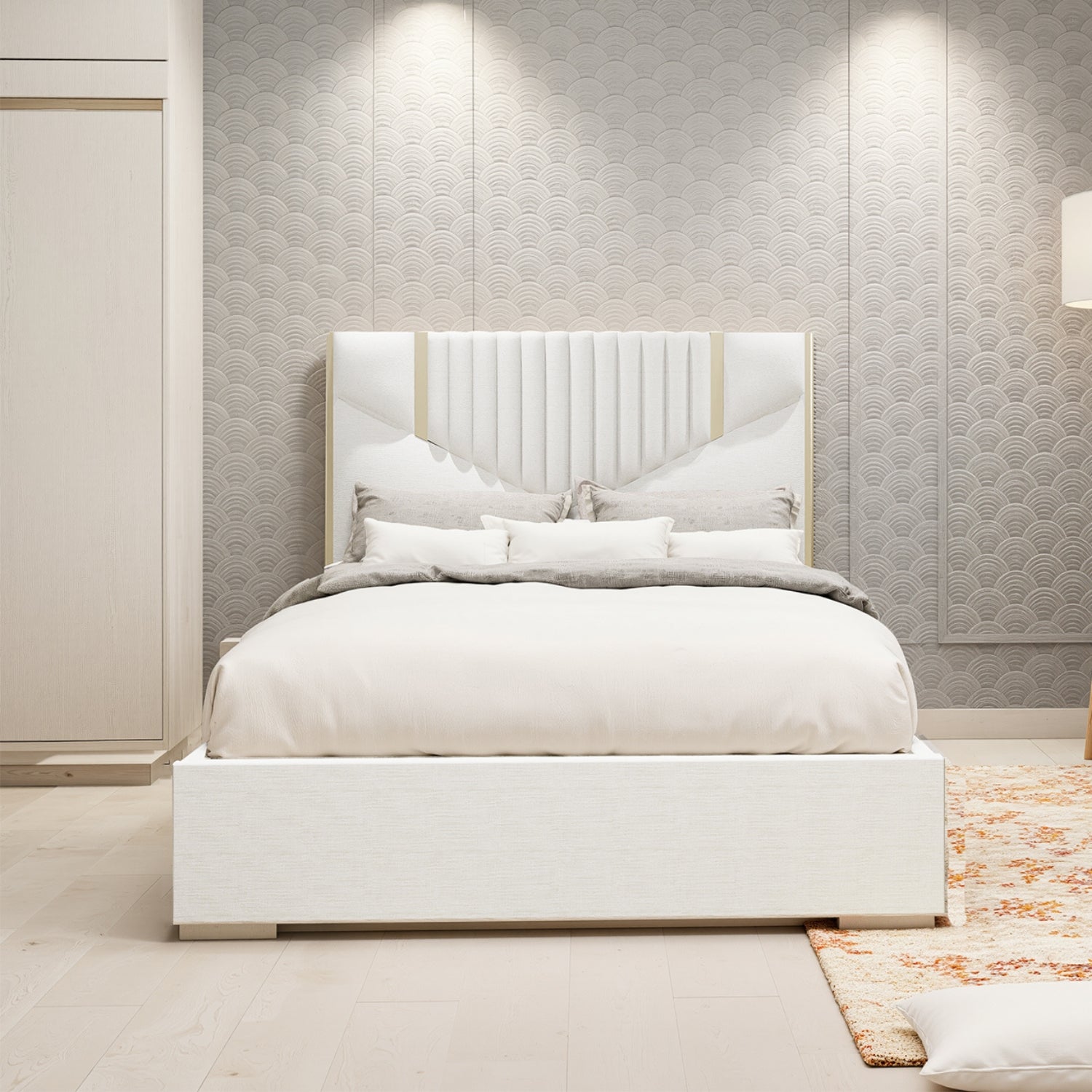 Cama Queen Santana Champaña, Beige Perla