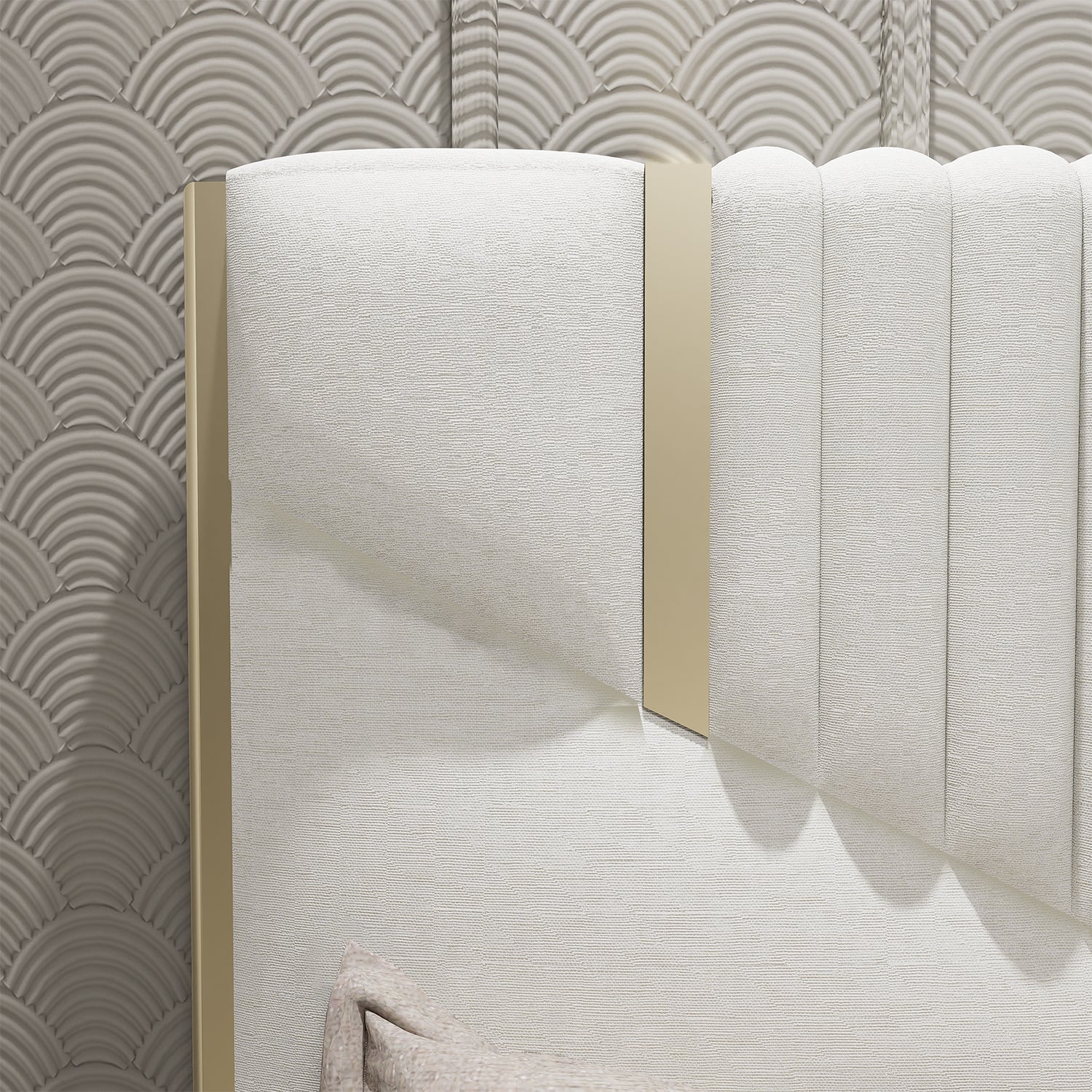 Cama Queen Santana Champaña, Beige Perla