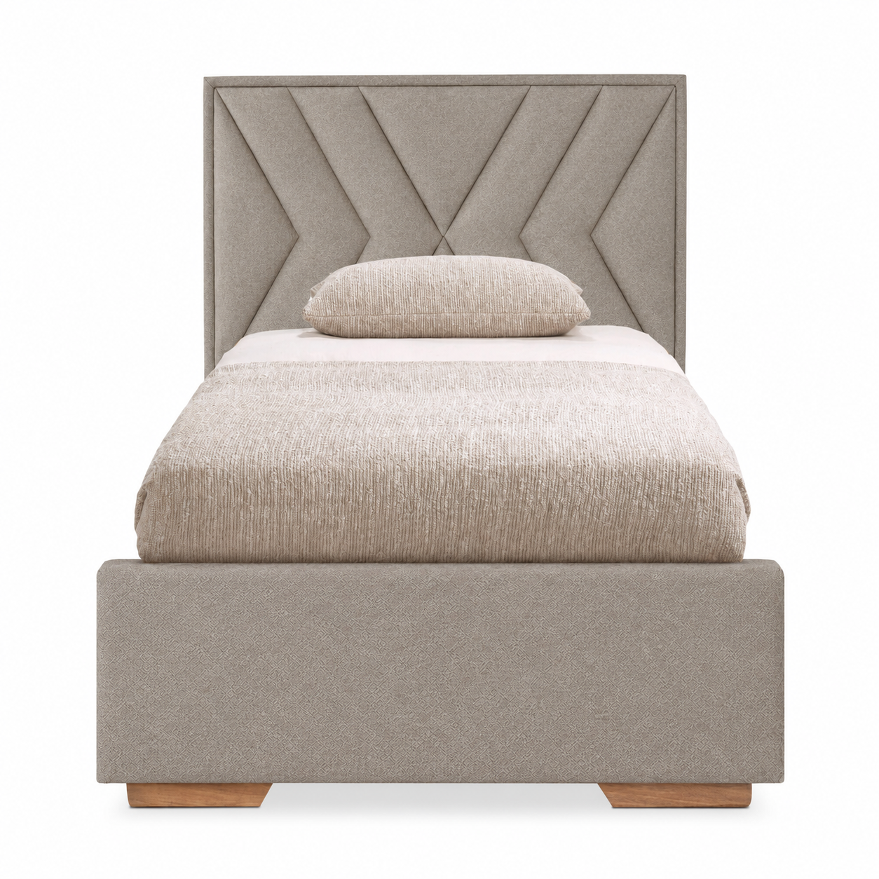 Cama Twin Vallarta Eurolino Taupe, Natural