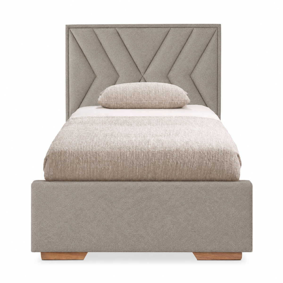 Cama Twin Vallarta Eurolino Taupe, Natural