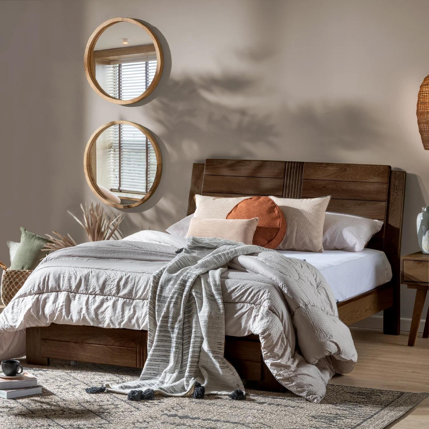 Cama Full Ibiza Natural Oscuro