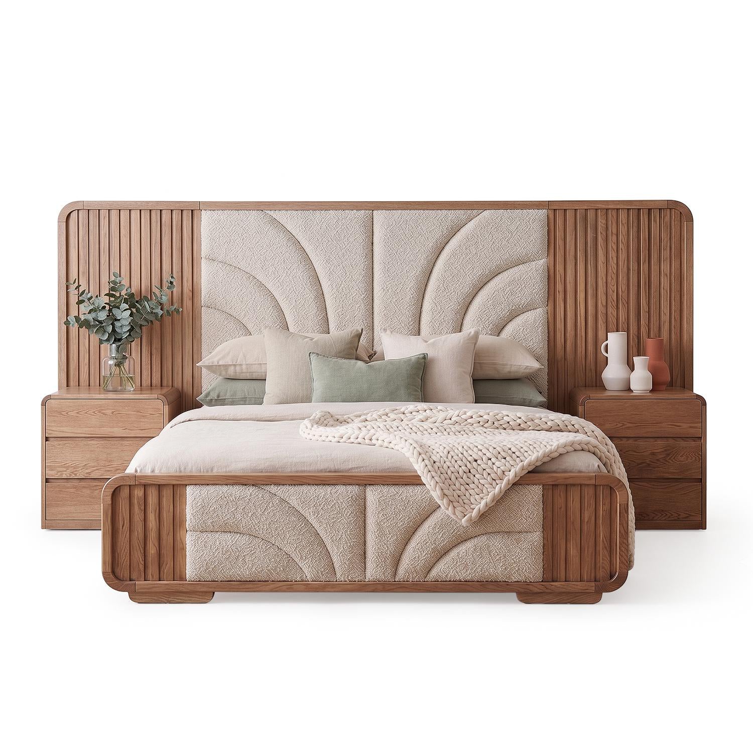 Cama Full Malaga Eurolino Boucle Arena, Natural