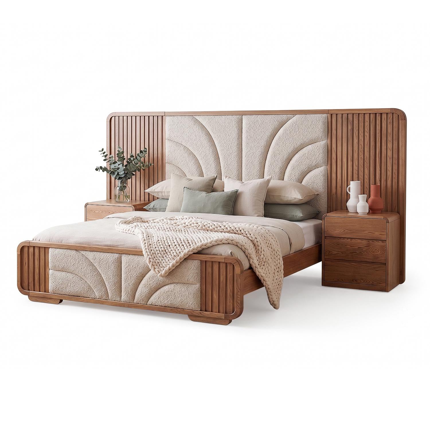 Cama Full Malaga Eurolino Boucle Arena, Natural