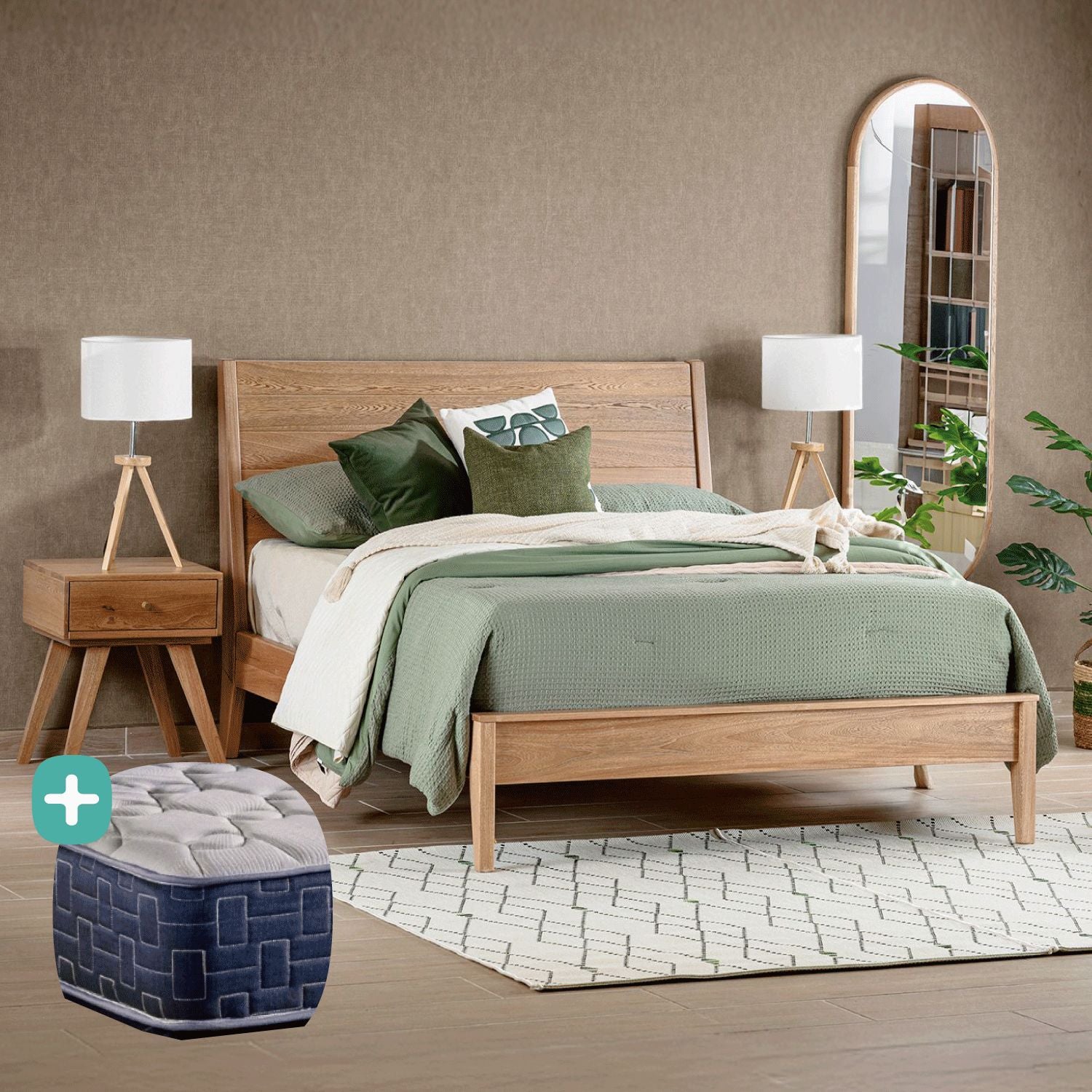 Combo Cama Queen Fox + Colchón Queen Erica