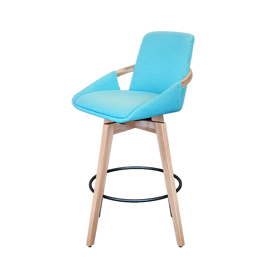 Silla De Bar Artemis Turquesa, Natural