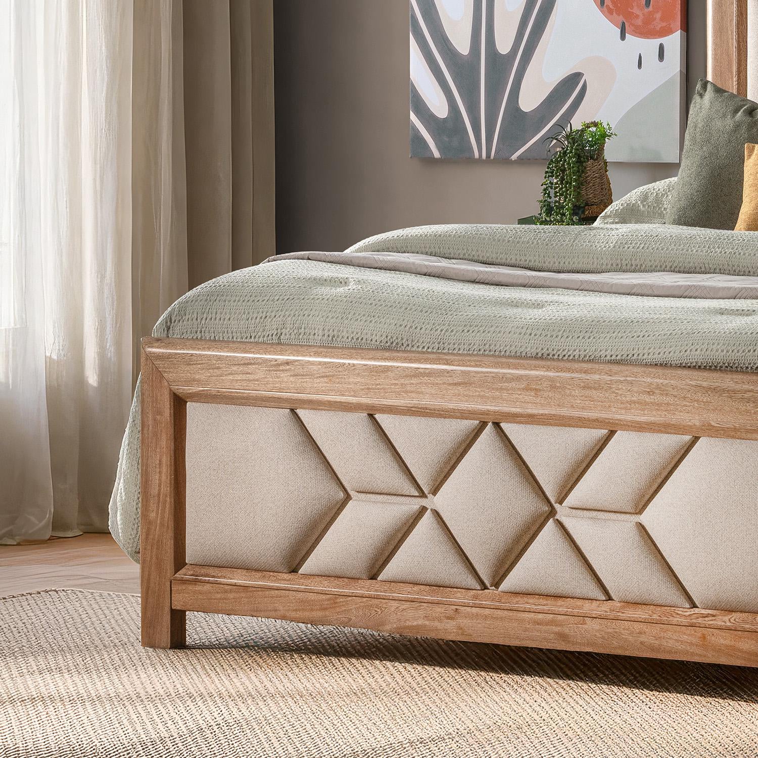Cama Queen Marriot Eurolino Beige, Natural