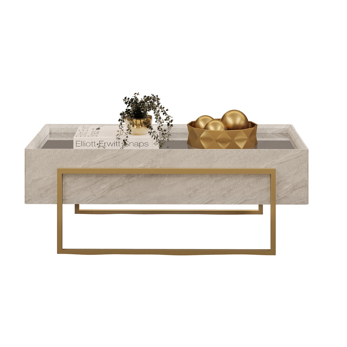 Mesa De Centro Loft Gris Marmolado