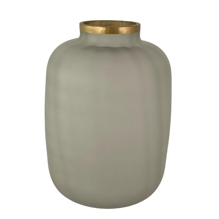Jarron 15X15X21 Gris Dorado