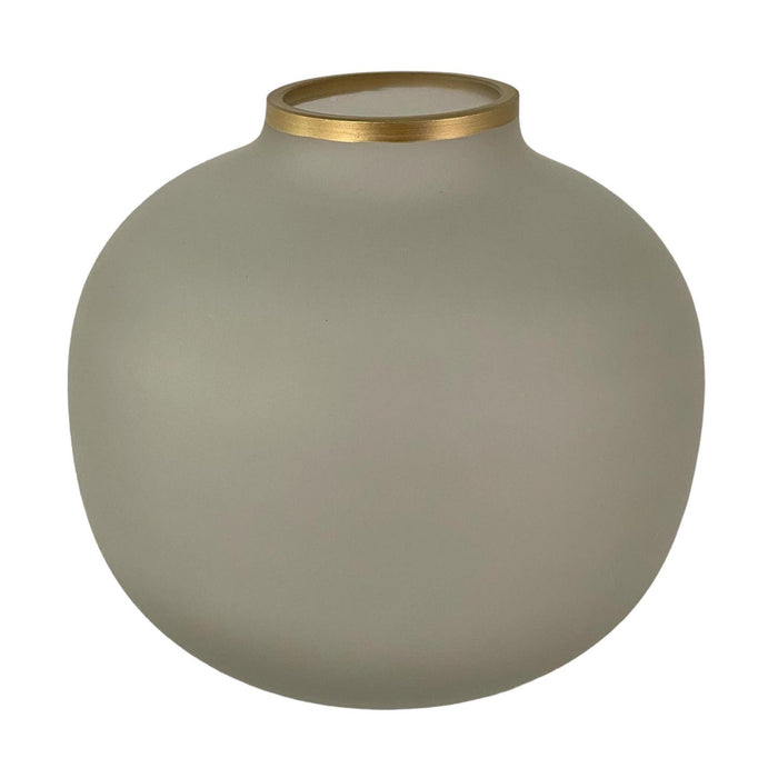 Jarron 16X16X11 Gris Dorado