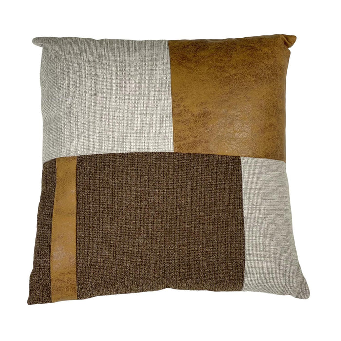 Cojin 45X45 Chocolate, Blanco Cuadros Cue