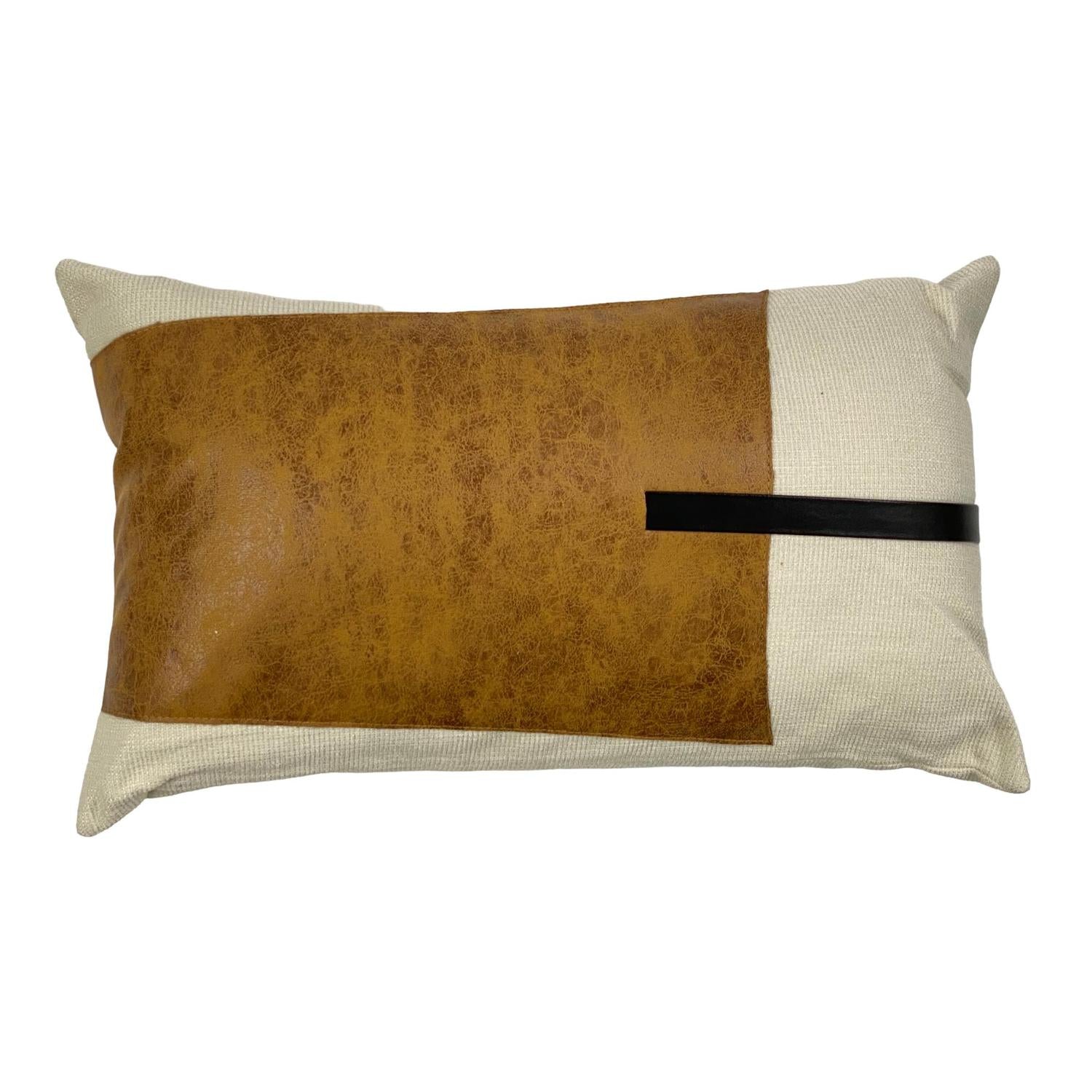 Cojin 50X30 Chocolate, Blanco Cuadros Cue