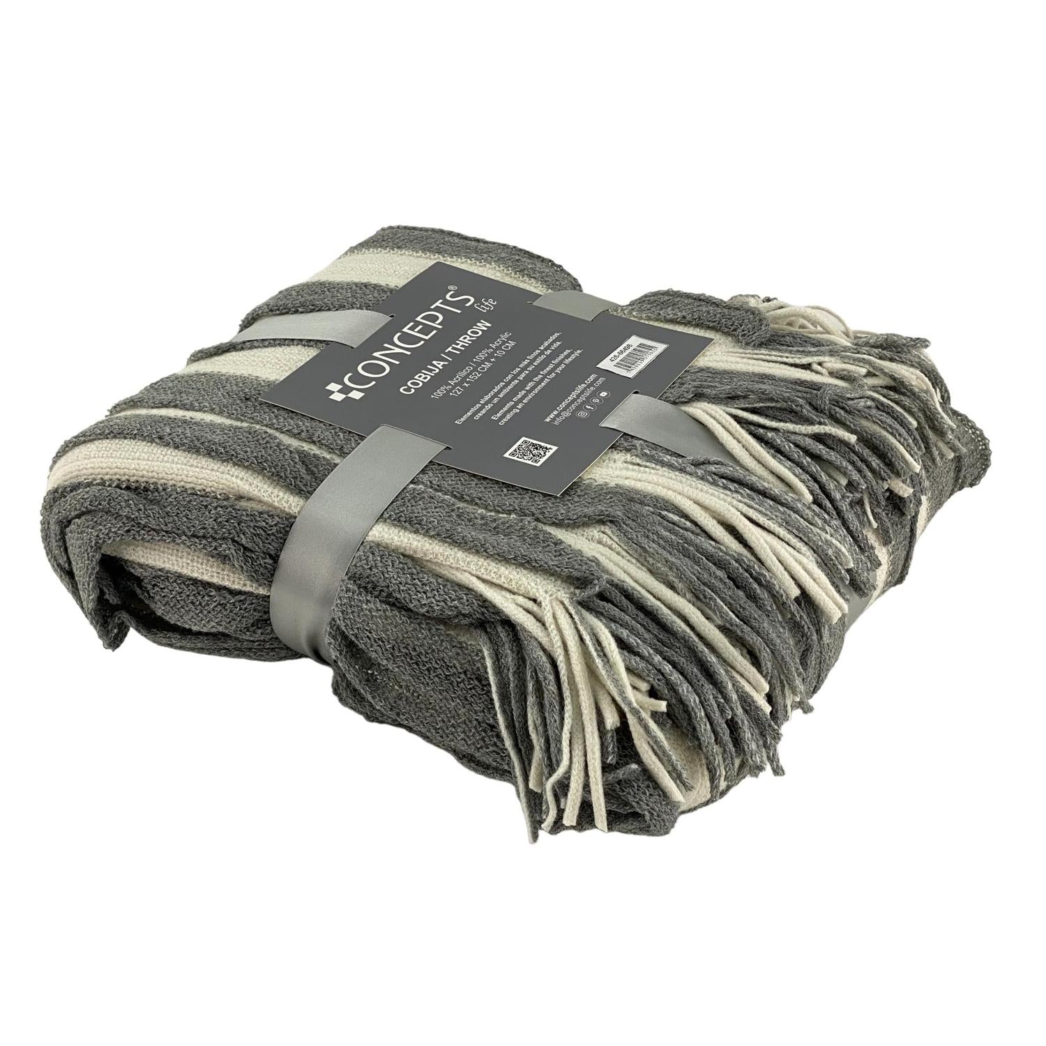 Manta 152X127X0.5 Gris Blanco