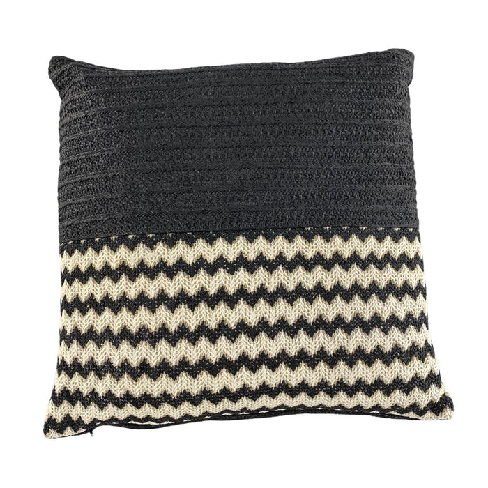 Cojin 45X45X14.5Cm Blanco, Negro Zig-Zag 450G