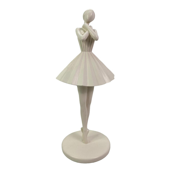 Figura 20X17X46 Blanca Bailarina Parada