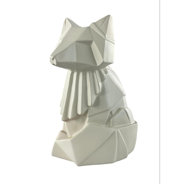 Figura 14.2X11.5X22 Blanco Zorro Sentado