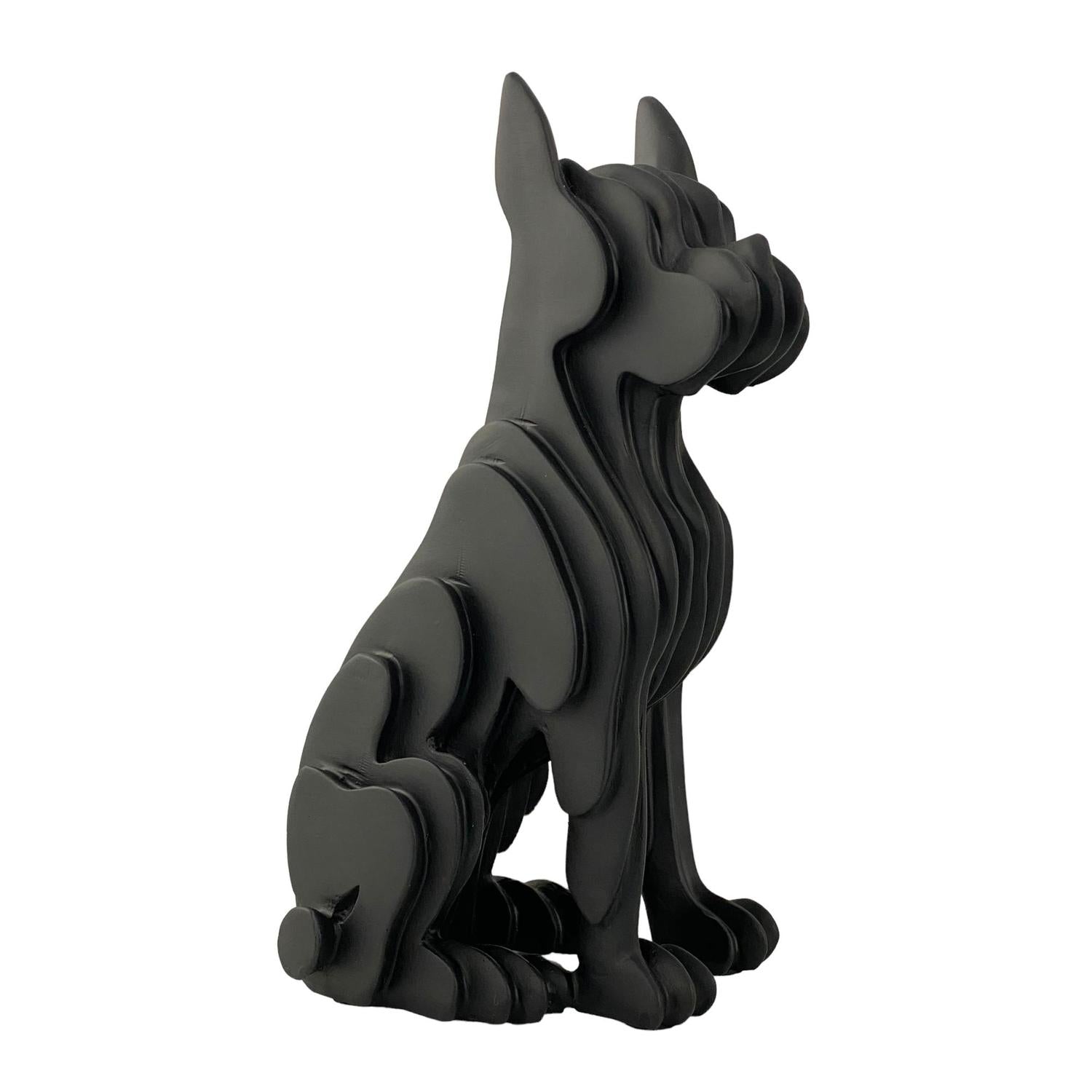 Figura  13.2X8.5X22.5 Negro Perro