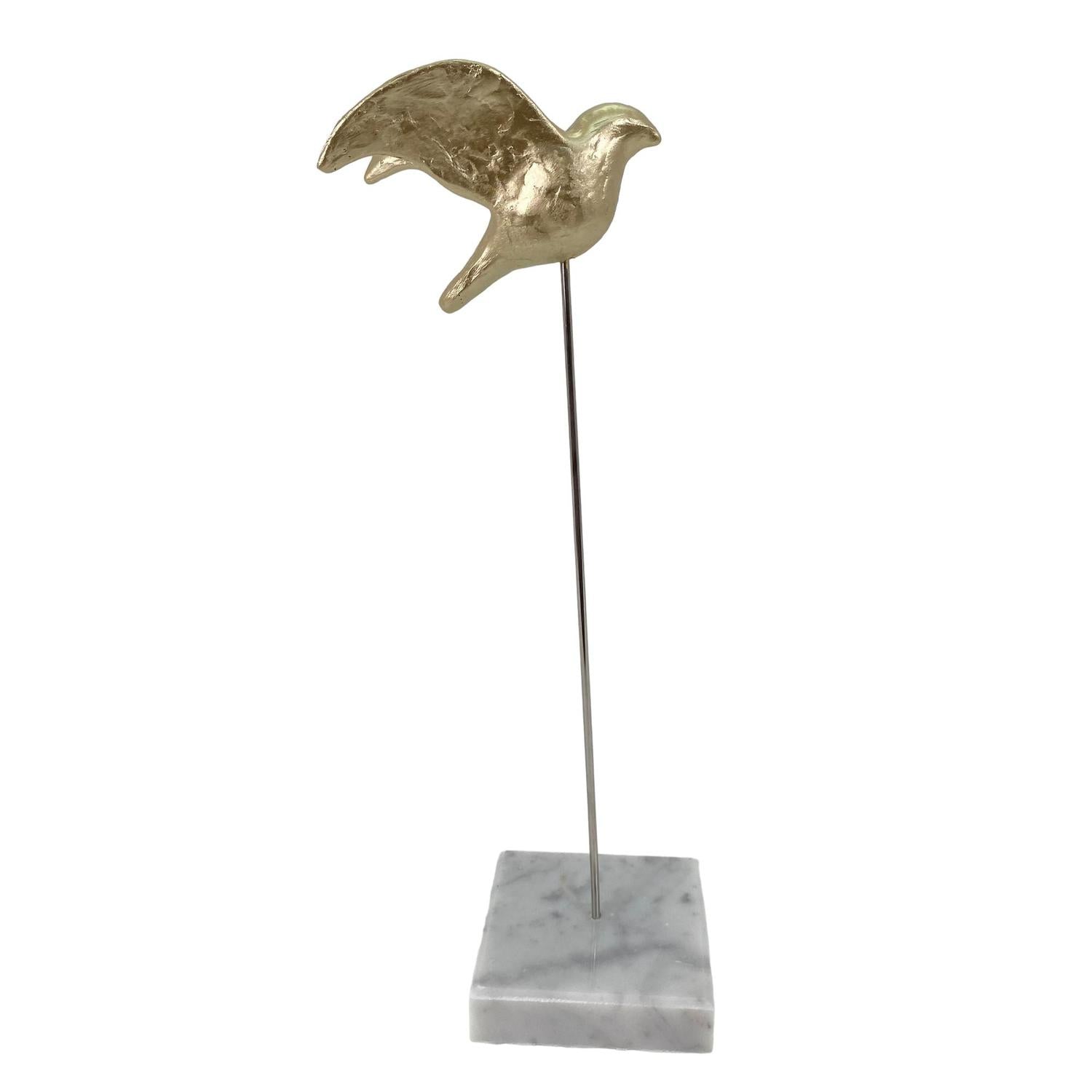 Figura  10X8X30 Dorada Abst Ave Pequeña