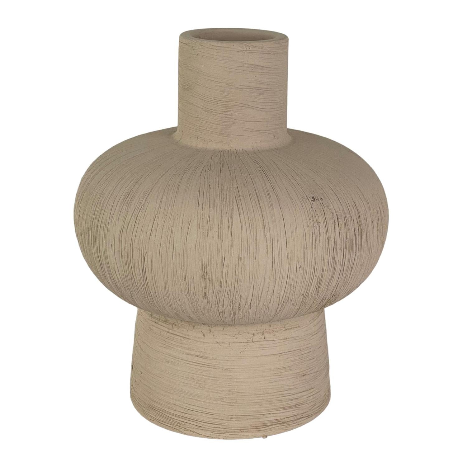 Jarron 17X17X20.5 Florero Beige