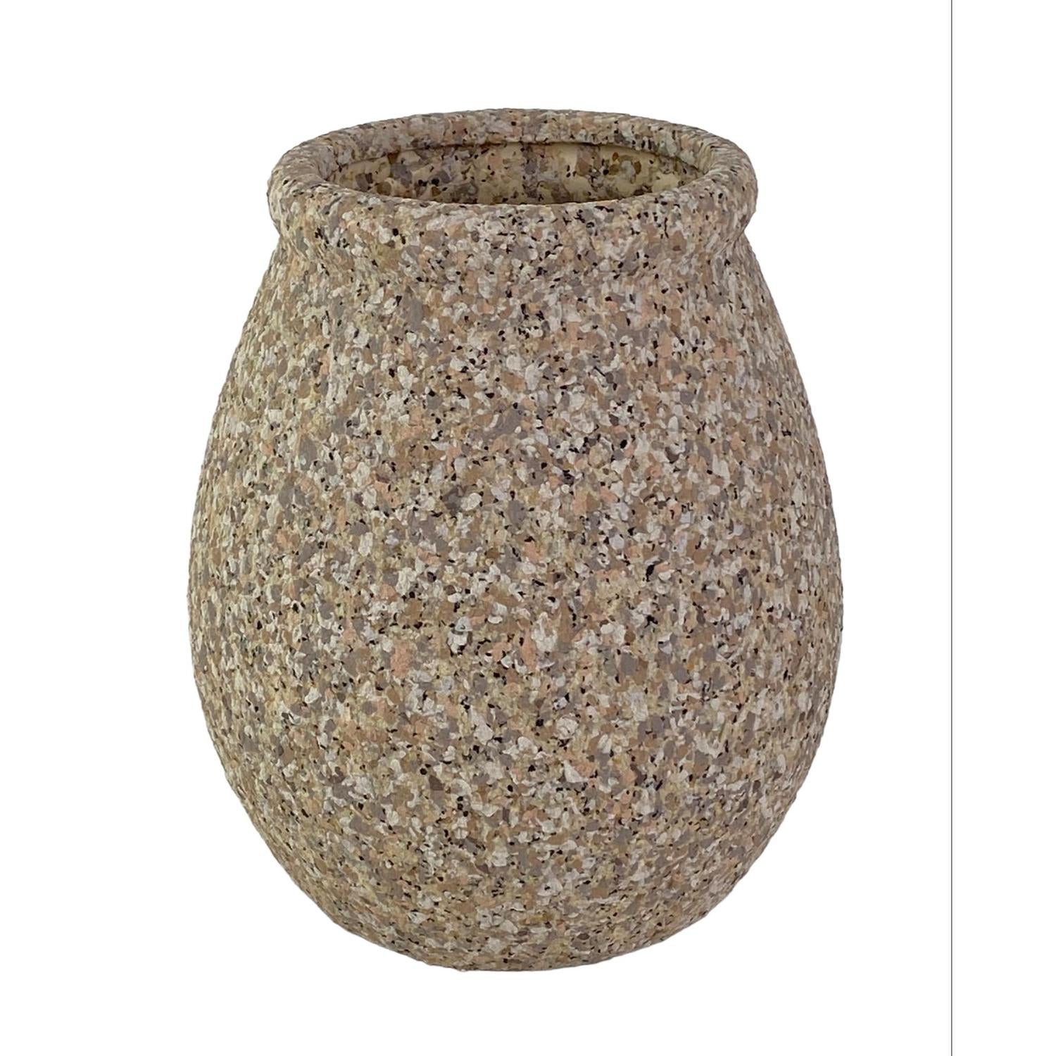 Jarron 16X16X18.8 Piedra Ovalado