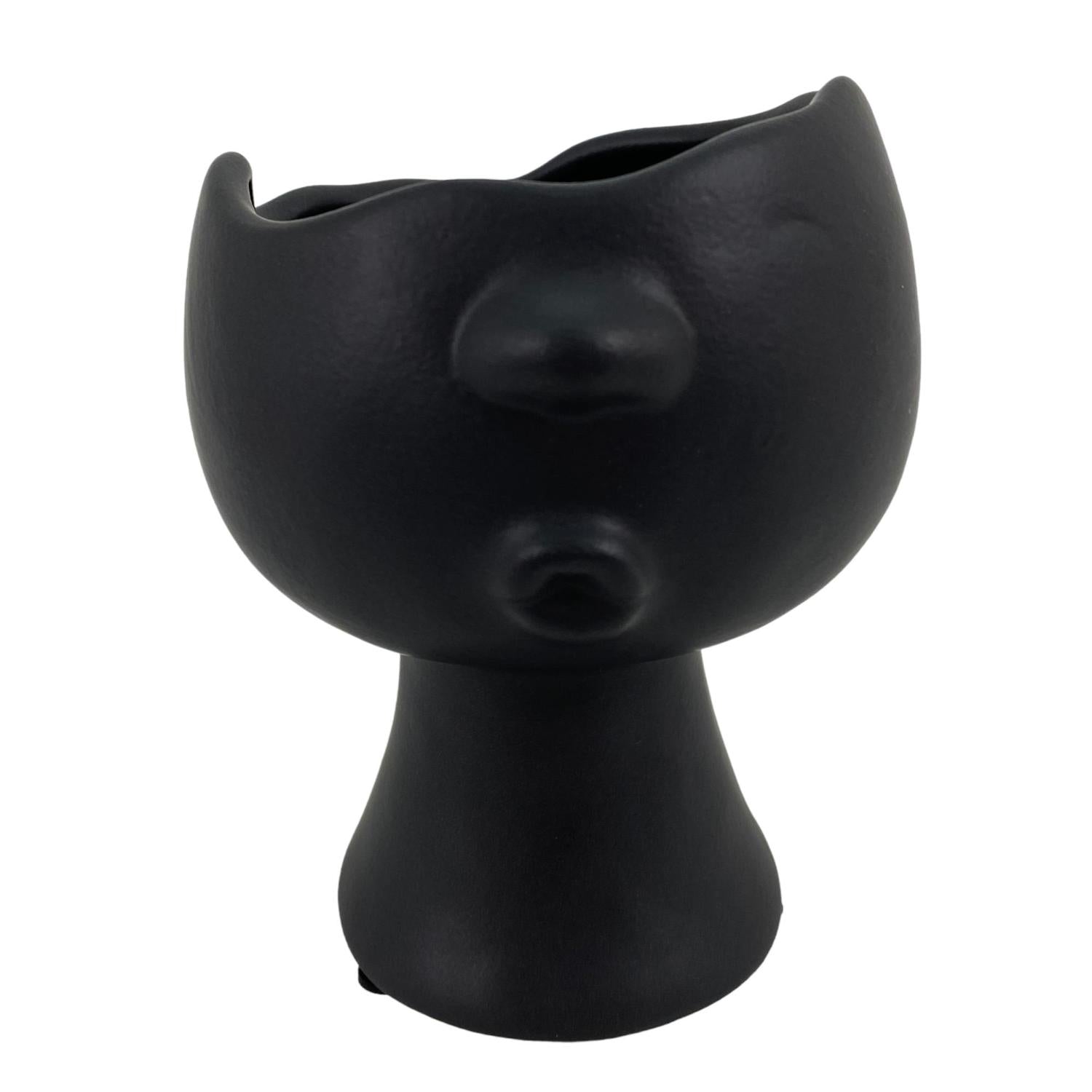 Jarron 12X11.4X14.6 Negro Cara