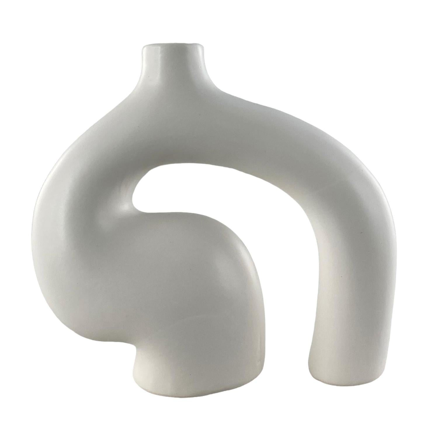 Jarron 22X9X20.5 Blanco Forma Liquida
