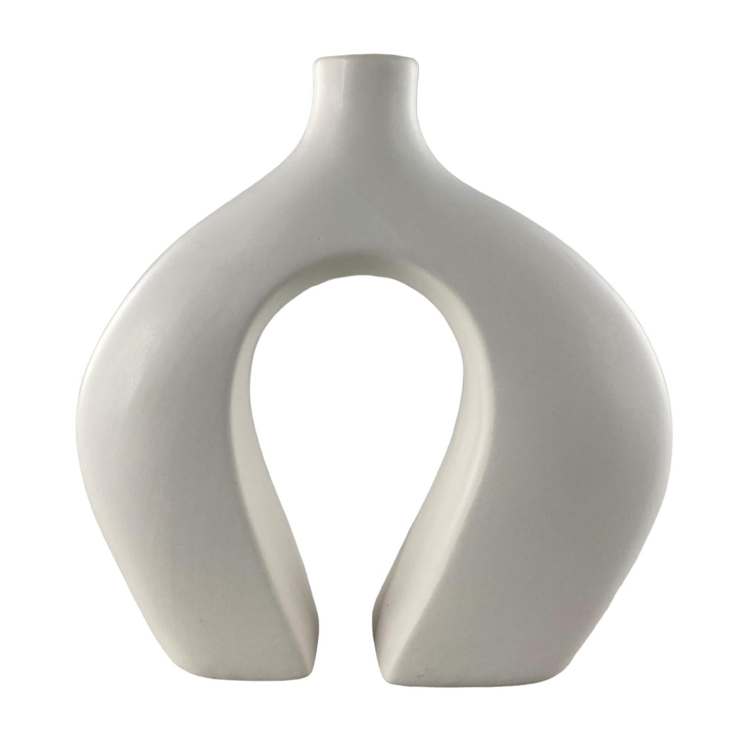 Jarron 21X7.5X21.4 Blanca Forma Liquida