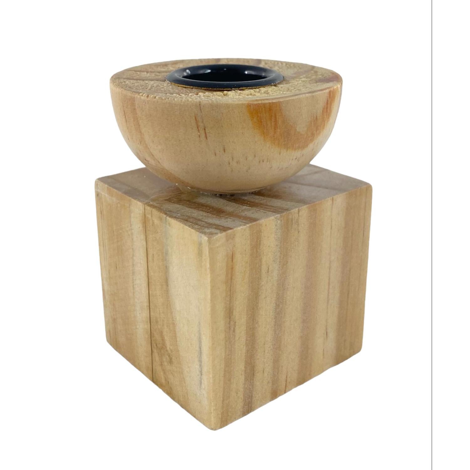 Candelabro 5X5X7.5 Madera Cubo