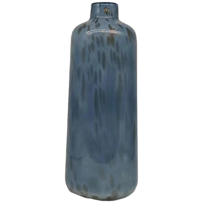 Jarron 17X17X40 Azul  Cristal Botella