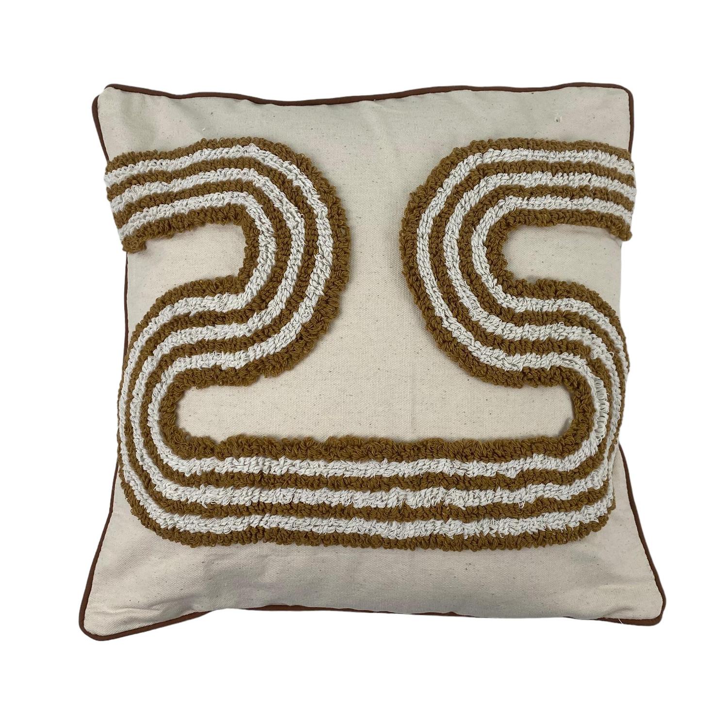 Cojin 45X45X3 Beige/Choco Pistas