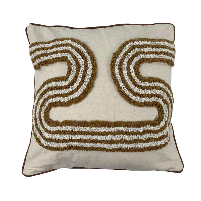 Cojin 45X45X3 Beige/Choco Pistas