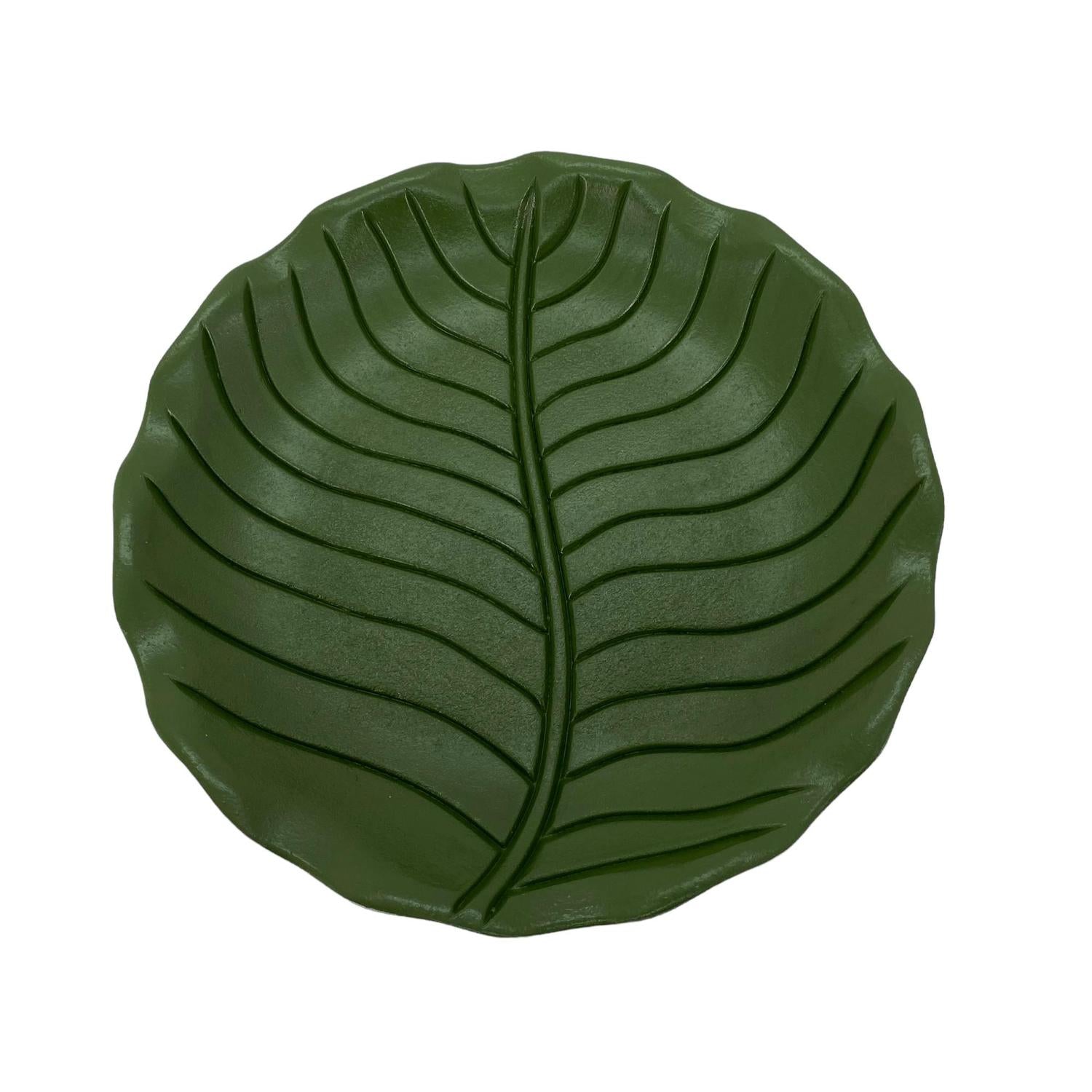 Bandeja 33.5X33.5X3.6 Verde Hojacircular