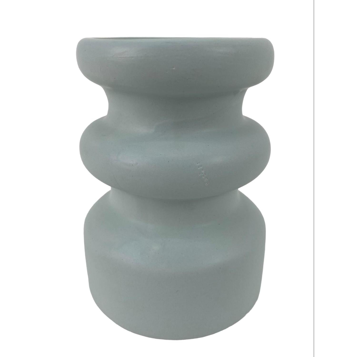 Jarron  8X8X30 Blanco/Plata