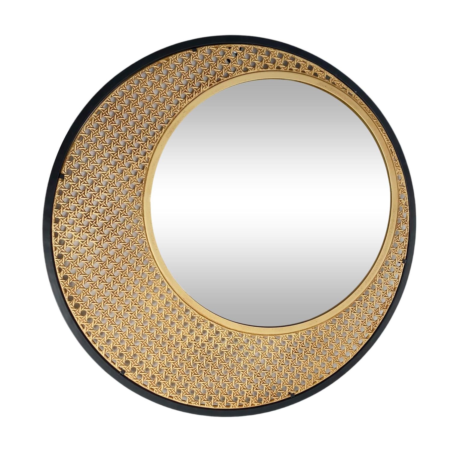 Espejo 1X50X50 Negro/Nat  De Pared Circ