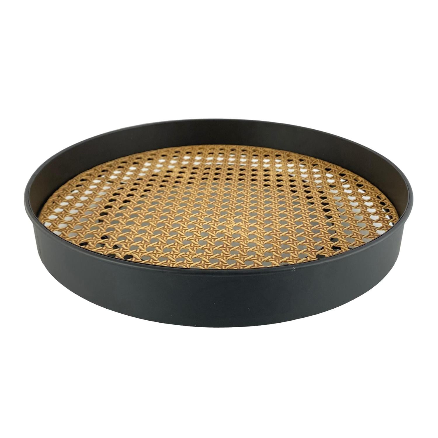 Bandeja 30X30X5.5 Dorado/Negro Plato Peq