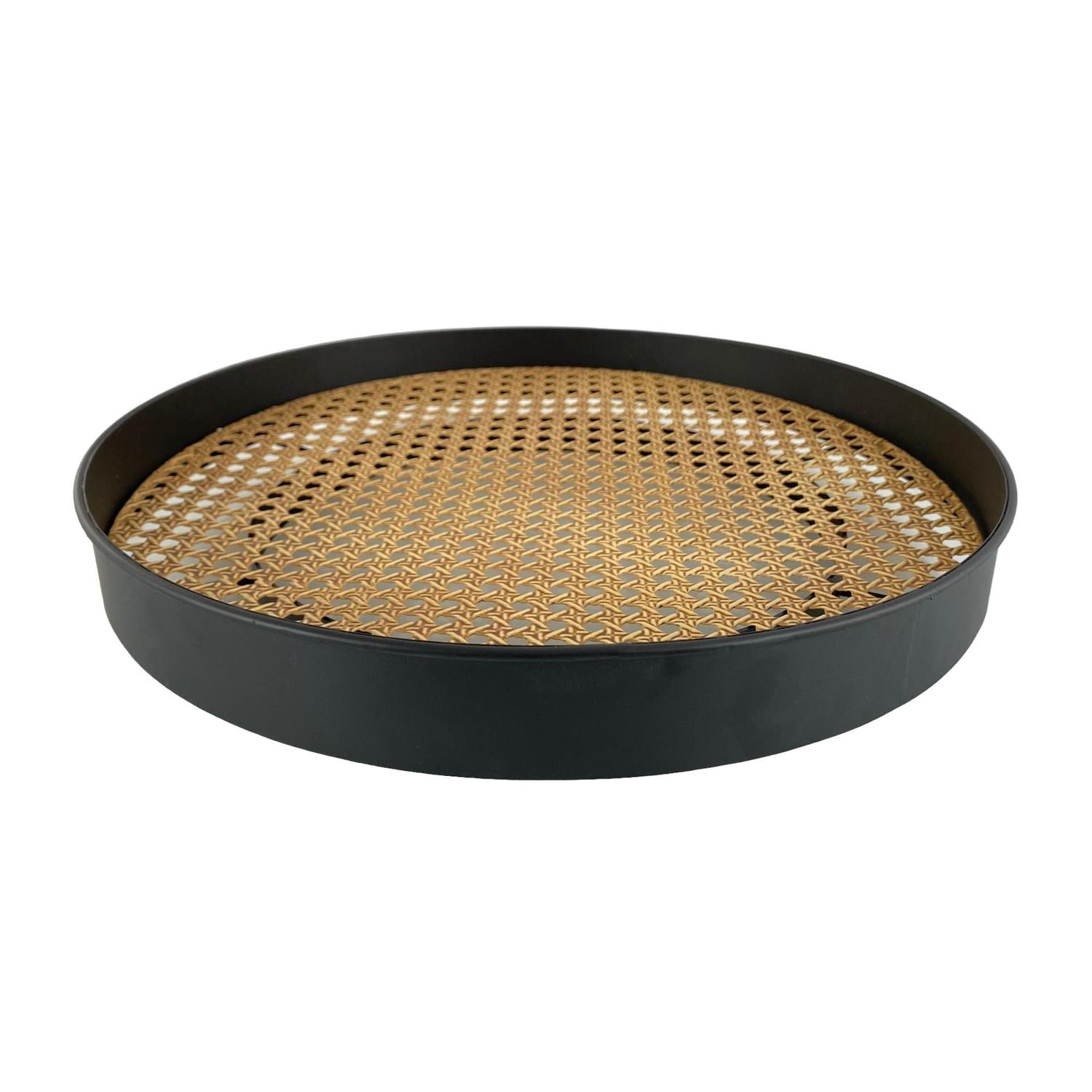 Bandeja 35X35X5.5 Dorado/Negro Grande