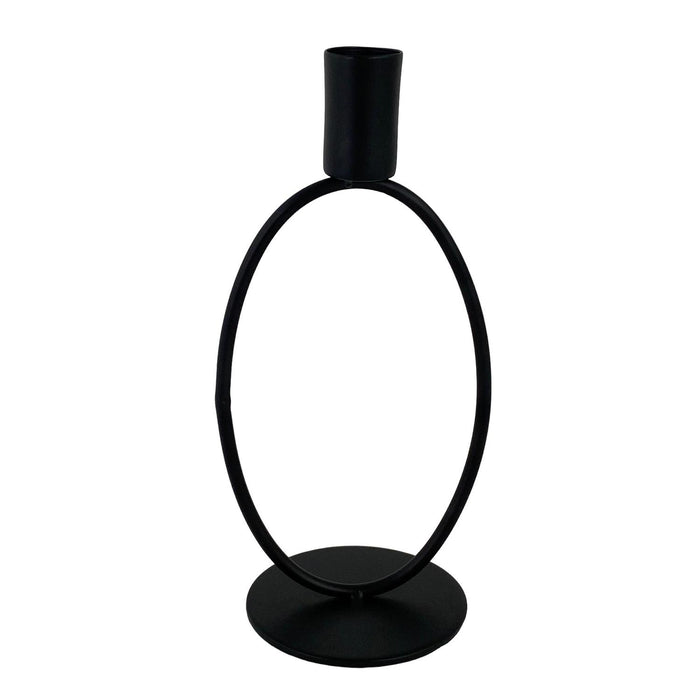 Candelabro 8X9X19.5 Negro Ovalado