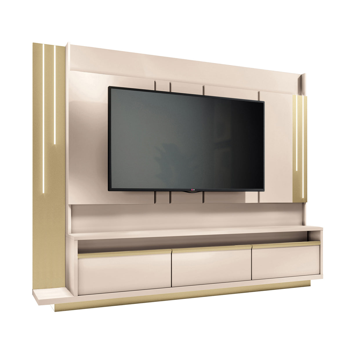 Centro Entretenimiento Smart Offwhite, Champaña
