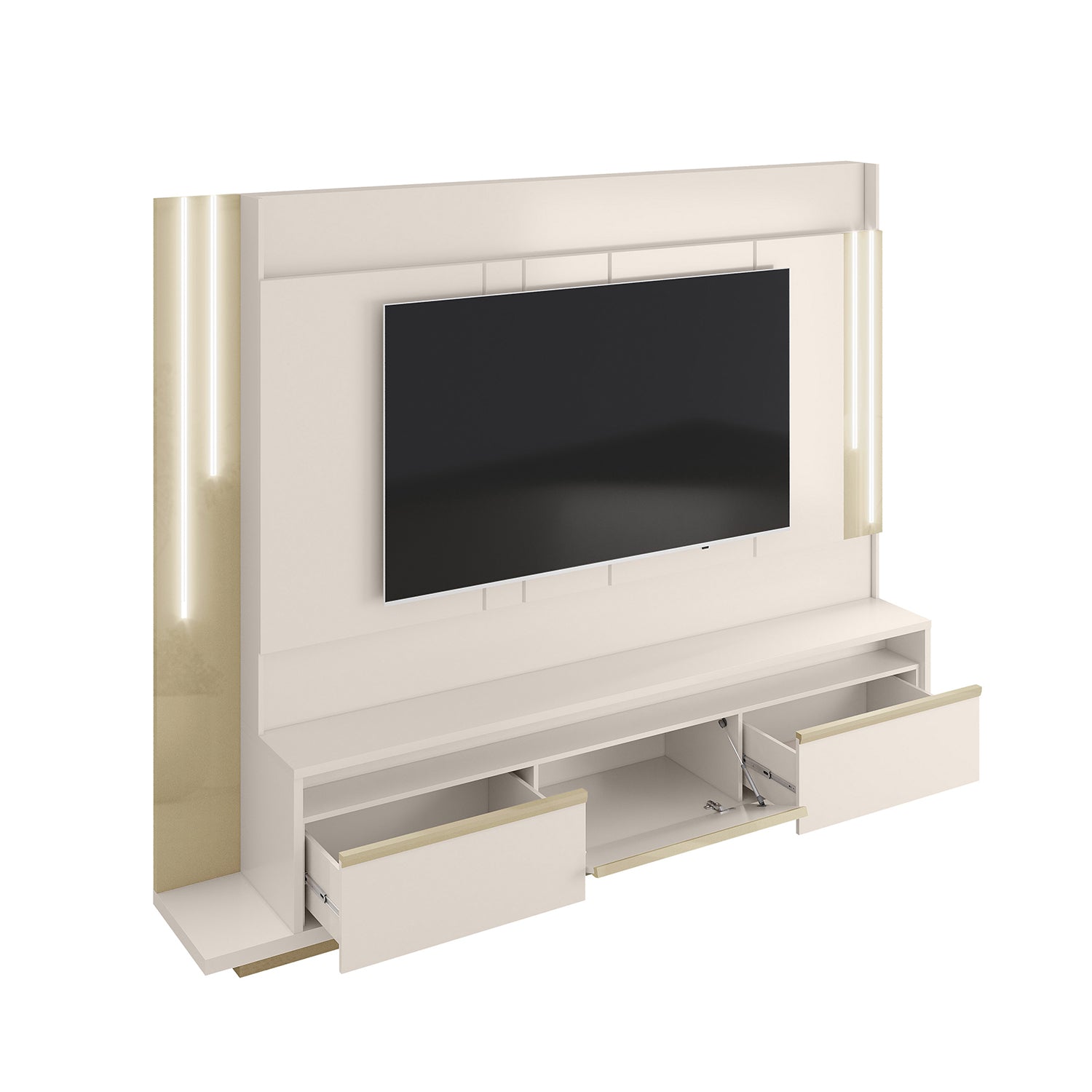 Centro Entretenimiento Smart Offwhite, Champaña