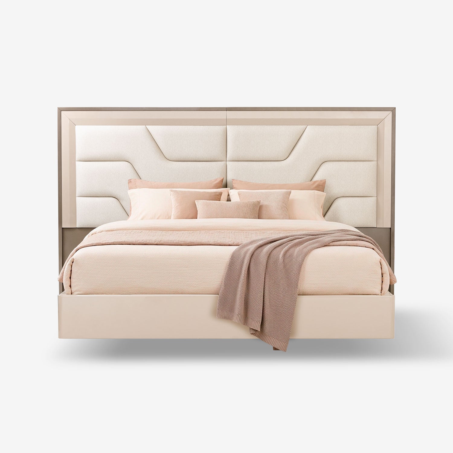 Cama Queen Bulgari Eurolino Beige, Latte Bronce