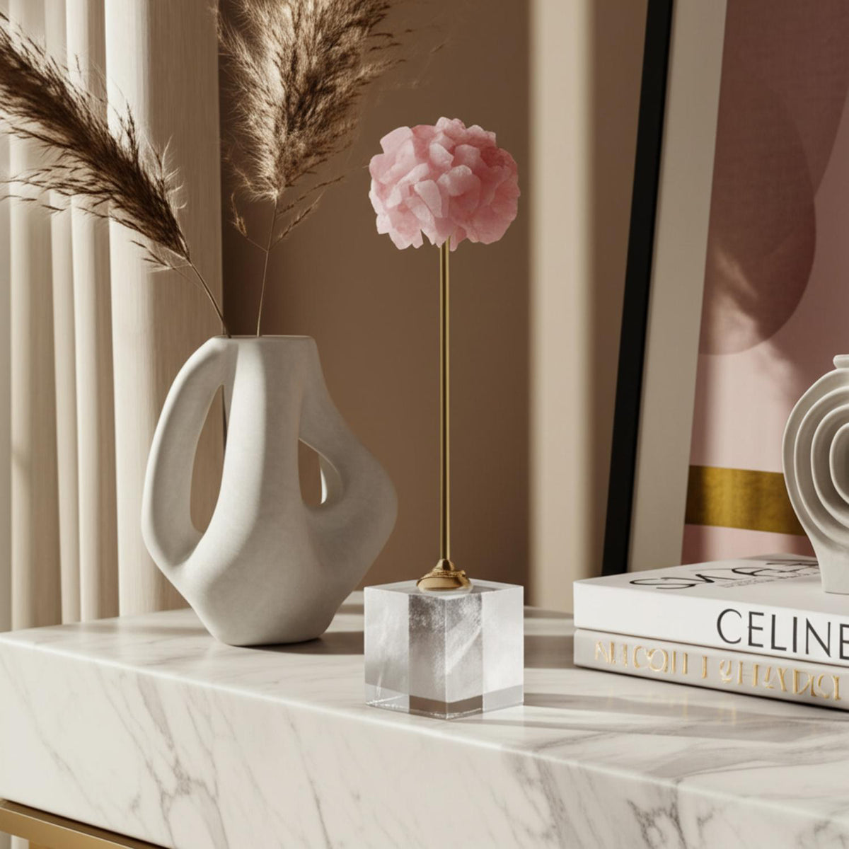 Figura 46X8X8 Rosa Topiario Celine Lv261