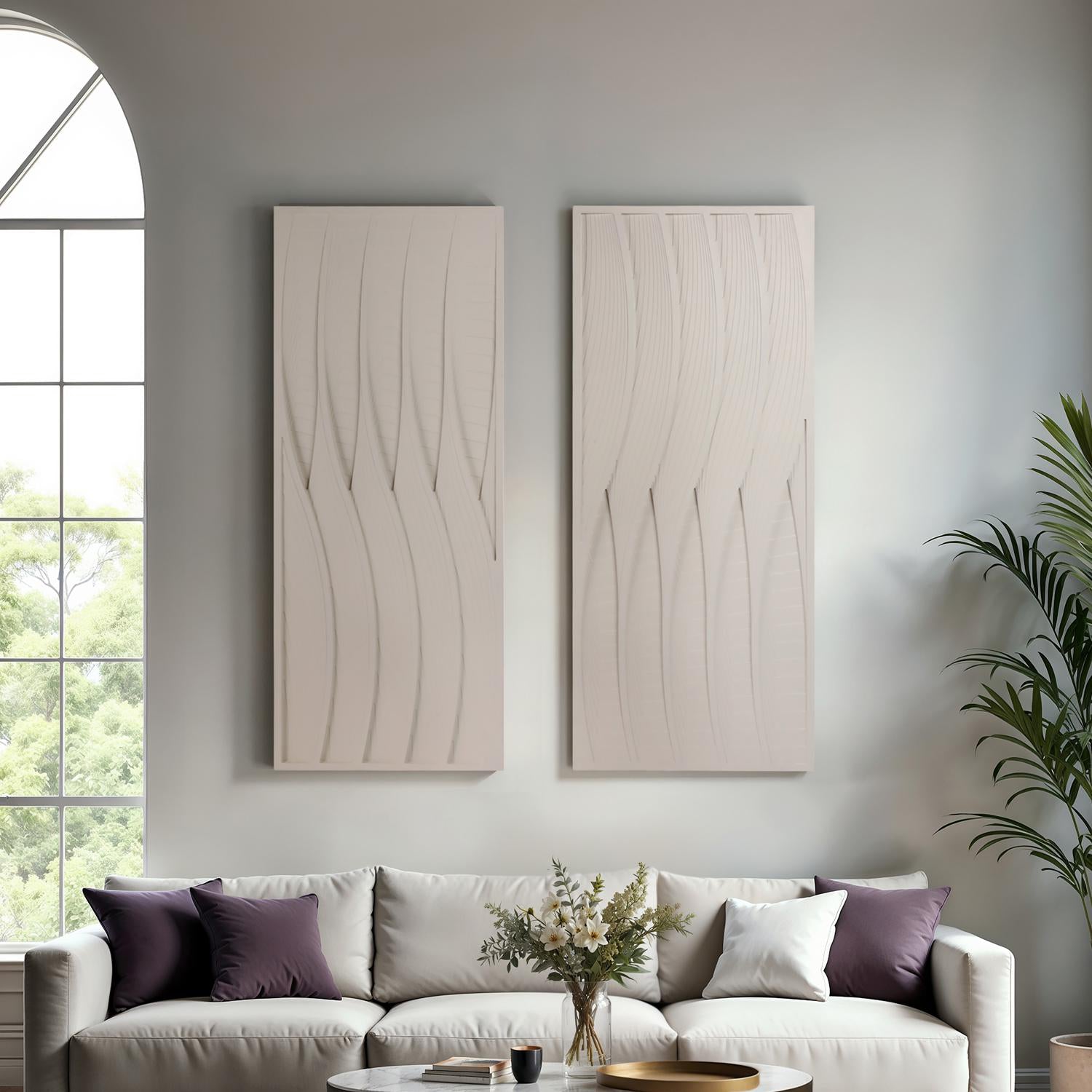 Cuadro 150X61X5 Blanco Marino Setx2 Lv26