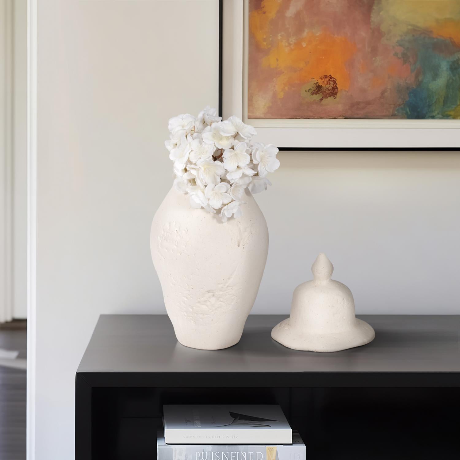 Anfora 41X19X19 Blanco Serenity Lv261