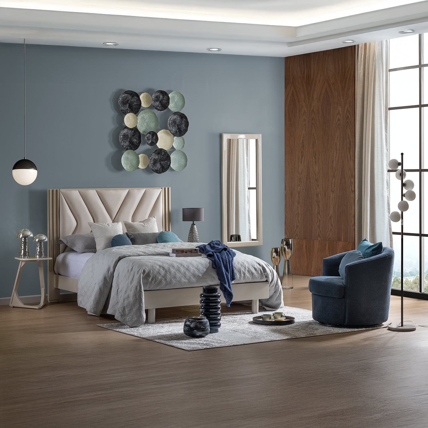 Recamara King Artemisa Perla, Off White, Champaña