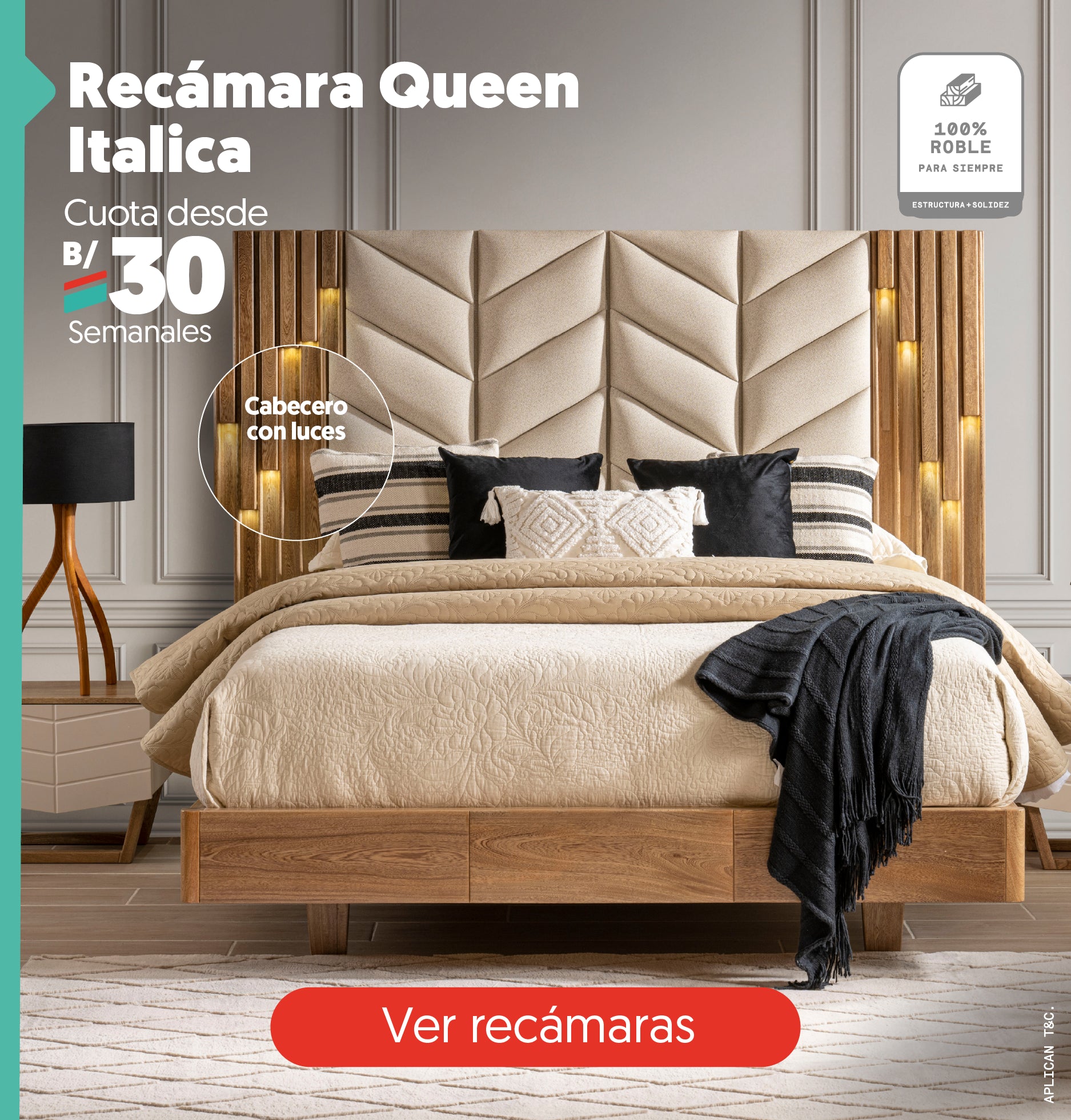 recámaras 100% roble