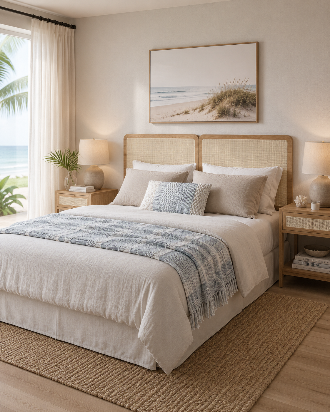 Cabecera Queen Harrison Natural, Off White